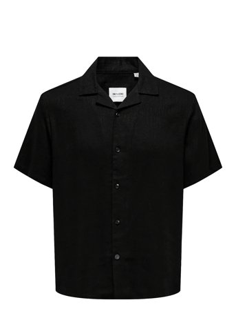 Onskari Resort Ss Shirt Visc Lin 0075 Cs Black ONLY & SONS