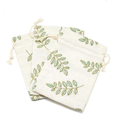 50 kpl Puuvillakankaiset säilytyspussit kiristysnyörillä Pääsiäinen 13x18 cm Lehtipainetut Uudelleenkäytettävät Korulahjapussit Häihin,A