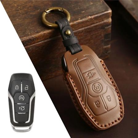 2019 Nøgle Cover Case Til Ford Fusion Mondeo Mustang F-150 Explorer Edge 2015 2016 2017 2018 Bil Styling Nøglebeskyttelse Nøglering SKY BLUE