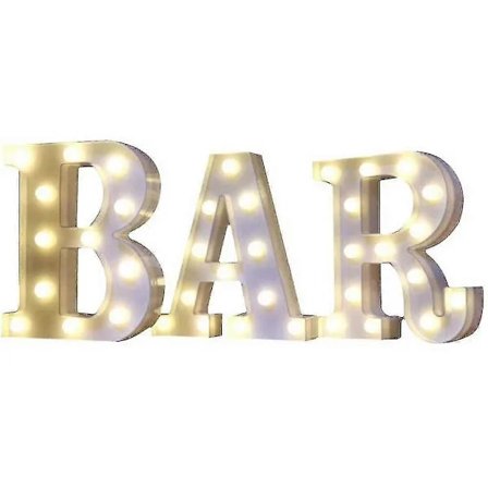 Regnbågshorn Alfabetisk Bar LED-Lampa Bokstav Dekorativ Lampa LED Alfabetet Vita Solida Bokstäver För Fest Bröllop Dekoration