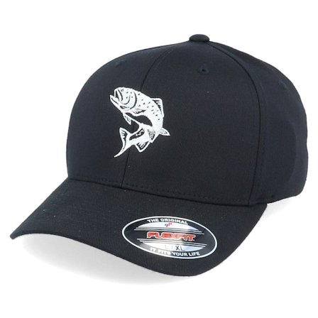 Skillfish - Black flexfit Czapka Z Daszkiem - Trout Fish Black Flexfit @ Hatstore