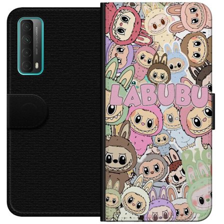 Yhteensopiva Lompakkokotelo Huawei P smart 2021 Ruusunpunainen kawaii-kompositio, jossa on söpöjä piirrettyjä hahmoja ja pehmeitä muotoja