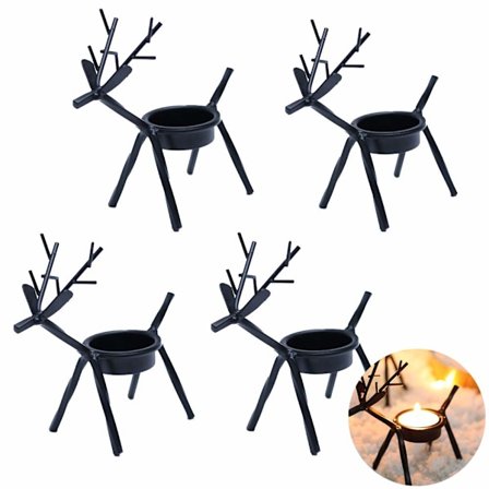 Joulukynttilänjalat Metalliset Tealight-kynttilänjalat Poro Kynttilänjalka Poro Muotoinen Joulukynttilänjalka Talviloman Kotiin