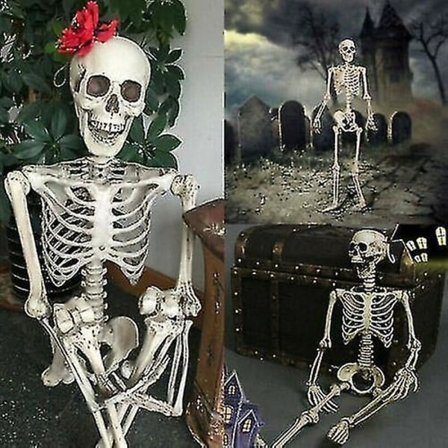 Halloween Människoskelett Extra Stort Rörligt Naturligt Dekorativt Festrekvisita