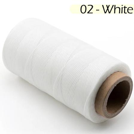 1,2 mm 300D Voksbehandlet Tråd Polyester Twine Cord Makramé Flettet Armbånd Fremstilling Beading String Trim Cord Til Diy Smykker Halskæde 02 White