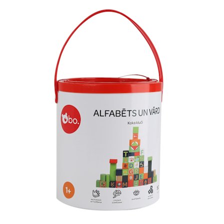 Alfabet och ord träklossar set för lärande och lek