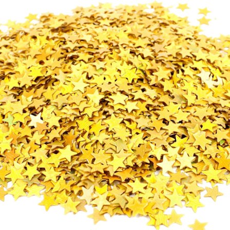 6 mm Glitter Konfetti Pailletter Guld Stjerne Pailletter PVC Glimmer Konfetti Guld Bordkonfetti til Børnedag Bryllup Fødselsdagsfest Dekoration (60g)
