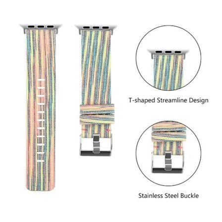 Watch Färgglada Canvas watch kompatibel för Apple Watch IWatch 1/2/3/4