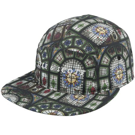 Lyle & Scott - Zwart 5panel Cap - Stained Glass Print Cap Sg Multi 5-Panel @ Hatstore