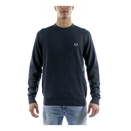 Fred Perry, Round-neck Knitwear Blauw, Heren, Maat:S