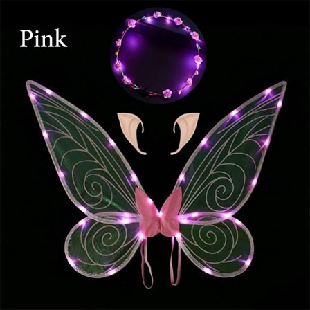 1 set LED Fairy Wings Butterfly Wings PINK