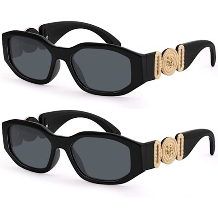 Solbriller til kvinder og mænd - Retro 90'er rektangulære solbriller - Fashion Design solbriller - Retro lille firkantet stel - UV400