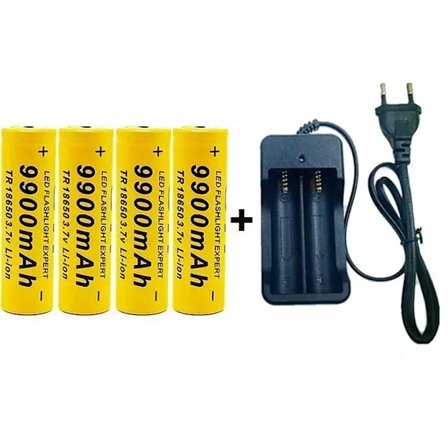 2024 Uusi 18650 Lithium Akku 9900Mah 3.7V Laajalti käytetty: Taskulamppu, Radio, MP3-soitin, Ladattava akku+laturi