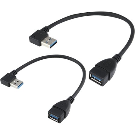 USB 3.0 Forlengelseskabel - En Venstre & Høyre Vinkel - Hann til Hunn - 2