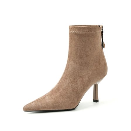 Naisten Teräväkärkiset Nilkkurit Seksikäs Korkea Korko Suede-Kantapäät