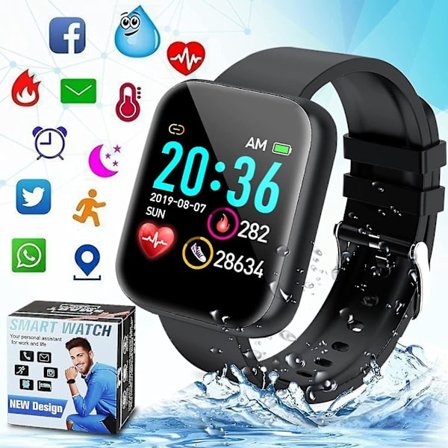 Smartklokke, Bluetooth Smartwatch for Android iOS-telefoner, IP6