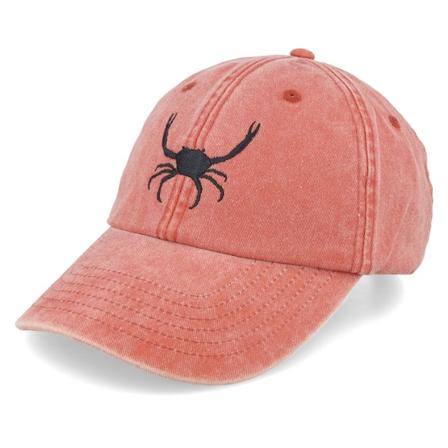 Wild Spirit - King Crab Washed Light Red Dad Cap Unconstructed Orange Cap - @ Hatstore
