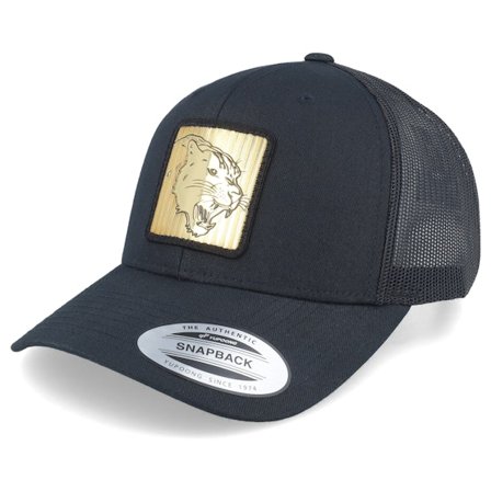 Iconic - Panther Gold Patch Black Trucker Trucker Black Cap - @ Hatstore