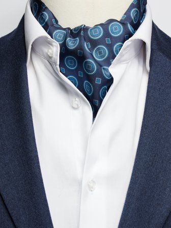 John Henric Men's Blauer Geometrischer Krawattenschal Size Onesize
