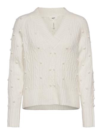 Objcaton L/S Knit Pullover 116 Pullover Striktrøje Hvid Object