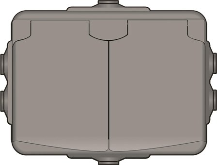 Norwesco AquaBest 1860048 Vägguttag 2-vägs, grå, Strömbrytare & vägguttag