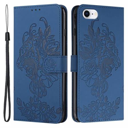 Tiger Flower Plånboksfodral Till Iphone 6/6s/7/8/se 2020 - Blå Blå