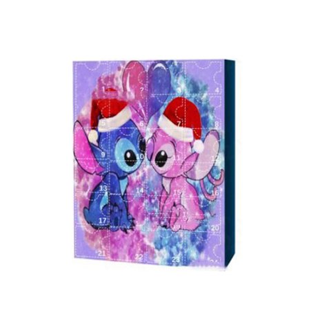 Jul adventskalender blind box, 24-dagars nedräkningsöverraskning julklapp, Stitch leksak blind box