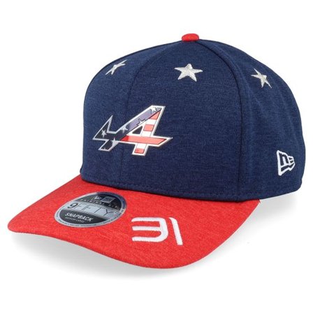 New Era - Motor Blå adjustable Keps - Alpine F1 F1 24 Vegas Ocon 9FIFTY Navy/Red Adjustable @ Hatstore