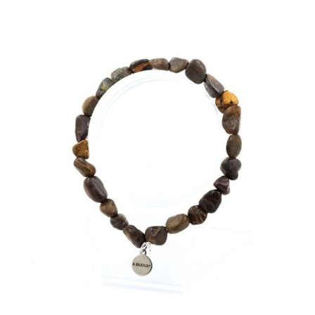 Stenar och mineraler. Boulder Opal Armband från Australien. Anpassningsbar storlek. Tillverkad i Frankrike.