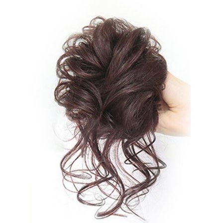 Mörkbrun Lockig Hårknut Scrunchie Förlängning