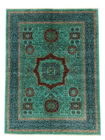 Mamluk Teppe Håndknyttet 155X206 Svart/Mørk Grønn Afghanistan