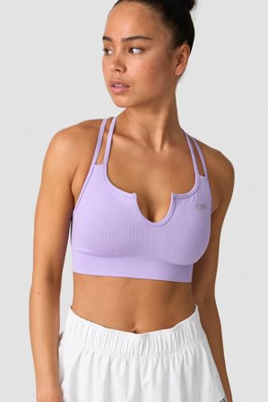 ICANIWILL - Ribbed Define Seamless Strappy Bra Lavender - Dames - sportkleding van ICIW