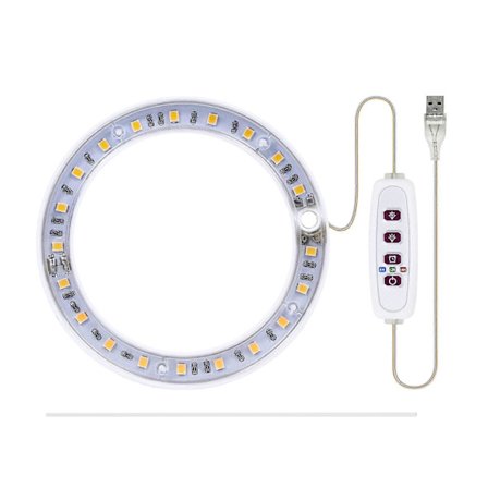 LED Växtlampa Fullspektrum Phyto Växtlampa USB Ängelringlampa för Suckulenter, Blommande Växter [D]