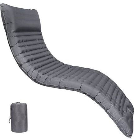 Selvopustelig Campingmåtte, Sammenfoldelig Udendørs Måtte, Ultralet Vandafvisende Sovemåtte med Fodpumpe_TF_TF