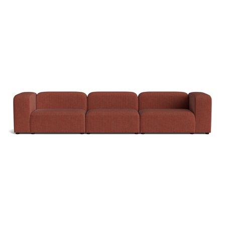 Milo XL 3-Sitzer-Sofa in Lincoln Kupfer, Modernes Design mit Cord-Optik, Bequeme Polsterung für Wohnzimmer, Großzügige Sitzfläche, 72cm Höhe