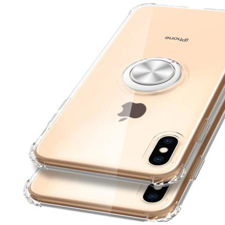 Iphone Xs / X Stöttåligt Skal Med Ringhållare Fresh Transparent