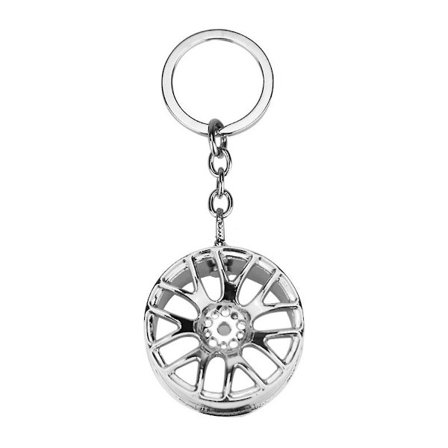 Auto Tire Key Chain Key Ring Auto Wheel Rim Keychain Nyckelring Biltillbehör (silver) - spot försäljning