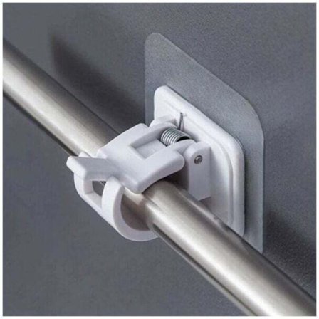 Pakke med 2 Hvide Selvklæbende Gardinstangholdere - Gardinstangholder