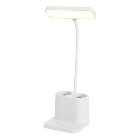 LED Pen Holder 3 Farver Touch Kontrol Trinløs Lysstyrke Justerbar Lille Bordlampe med Telefonholder til Studiebrug 25-26[D]