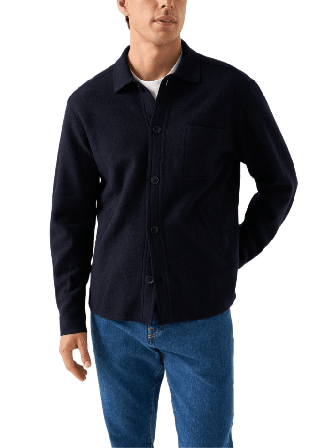 Eton Overshirt I Valkad Ull Skjortor Herr Blå XL