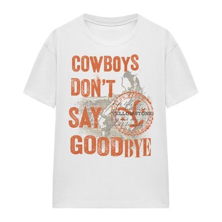 Yellowstone Unisex Vuxen Cowboys Don ́t Say Goodbye T-Shirt S Wh