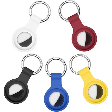 5-pakks etui for AirTag 2021, Airtag nøkkelring - Anti-fall og anti-riper for kjæledyr, lommebøker og bagasje, kompatibel med ny Air tag-