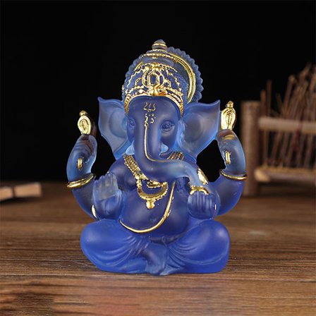 Clear Lord Ganesha Statue Elephant Hindu Sculpture Figurines Bu