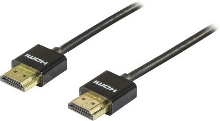 Deltaco HDMI-1090 - HDMI med Ethernet-kabel - HDMI (hann) til HDMI (hann) - 50 cm - svart
