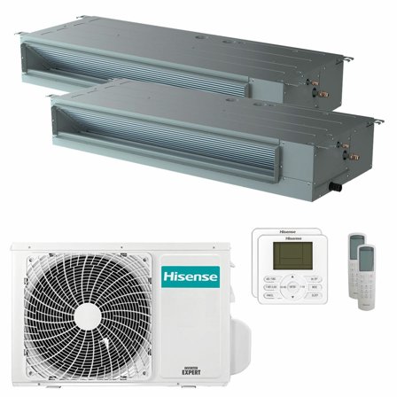 Condizionatore Hisense Canalizzabile ADT dual split 12000+12000 BTU inverter A++ unità esterna 5 kW