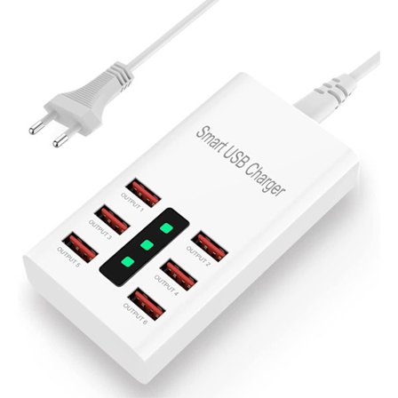 USB-lader, 30W 6 USB-A porte, Universal lader kompatibel DXGHC