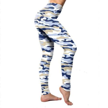 Kamouflage Leggings Blå Multicolor S/m