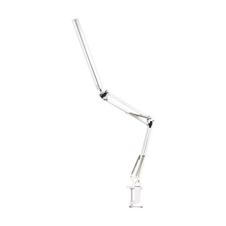 LED Foldbar Lang Arm Øyebeskyttelse Leselampe USB Leselampe Studie Skrivebordslampe med Klemme Oppgradering 12W Hvit