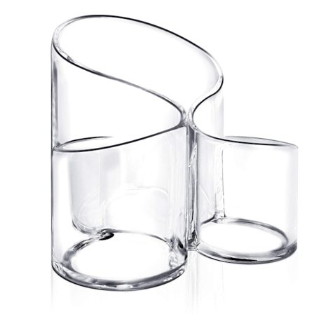 Makeupborsthållare Organizer, 3 fack Akryl Makeupborste Organizer