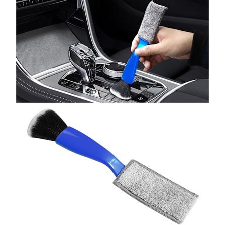 Universaali 2-in-1-pölyharja auton puhdistukseen, auton harjatyökalu, kaksipäinen harja, auton sisätilojen puhdistusharja, pehmeä auton sisätilojen D